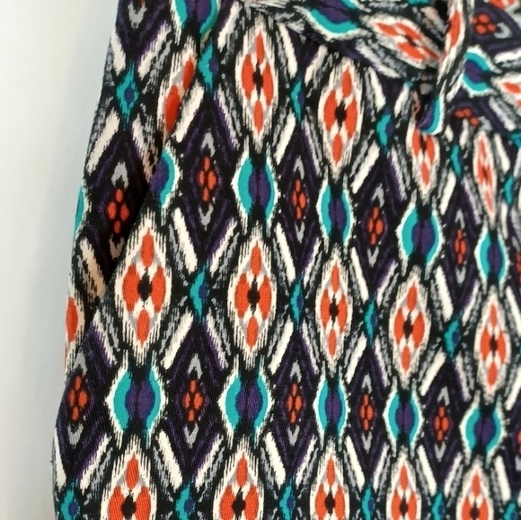 ANTHROPOLOGIE Size 4 Tribal Print Straight Leg Cotton Pants - Picture 4 of 7